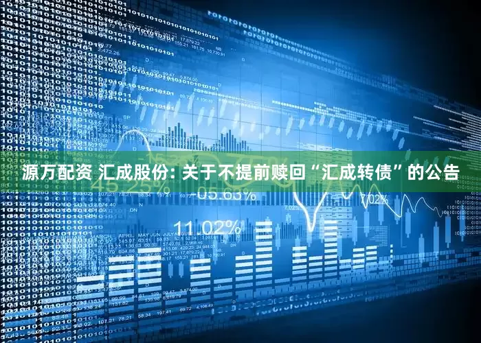 源万配资 汇成股份: 关于不提前赎回“汇成转债”的公告